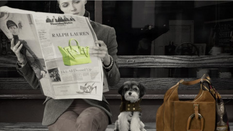 Ralph Lauren гуляет с собакой