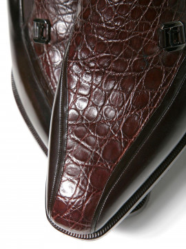 Туфли коричневые со вставкой A.Testoni з13 (7)